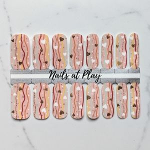 5 for $15 Nail Wraps- Hearts on a String